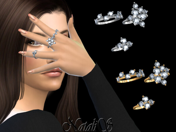Diamond cluster rings by NataliS from TSR