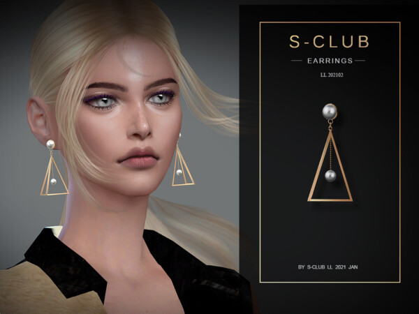 Earrings 202102 by S Club from TSR
