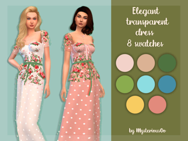 Elegant transparent dress by MysteriousOo from TSR