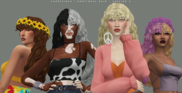 Emotional Hair V2 from Candy Sims 4