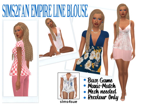 Empire Line Blouse from Sims 4 Sue