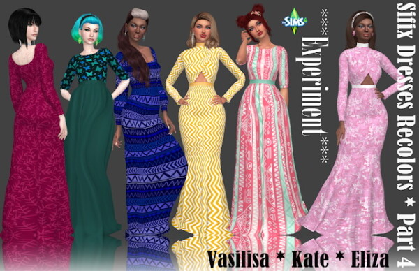Experiment  Sifix Dresses Recolors Part 4 from Annett`s Sims 4 Welt