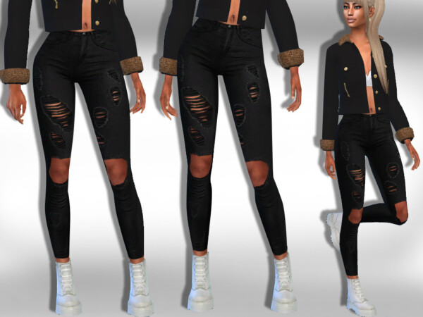Full Ripped Black Jeans by Saliwa from TSR