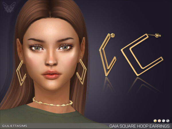 Gaia Square Hoop Earrings by feyona from TSR