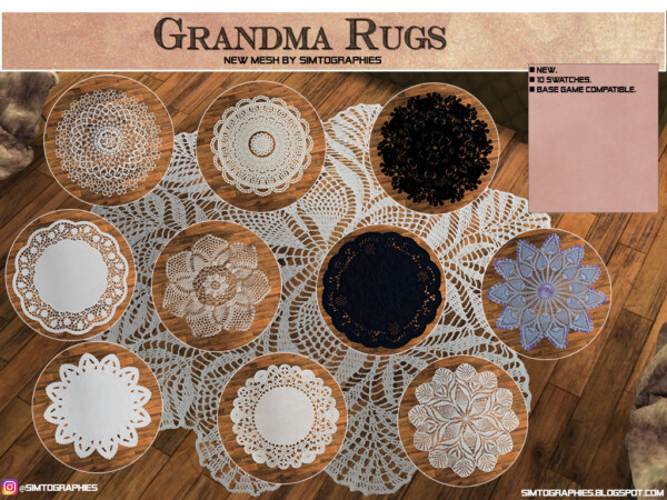 Grandma Rugs, Macarons, Mug and Decor from Simtographies