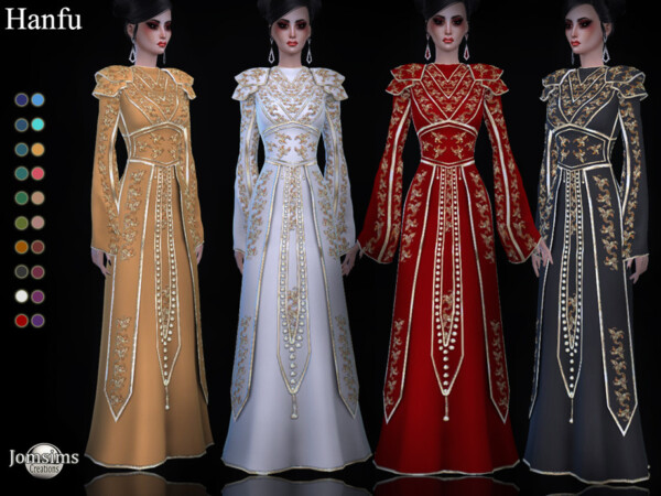 Hanfu dress by jomsims from TSR