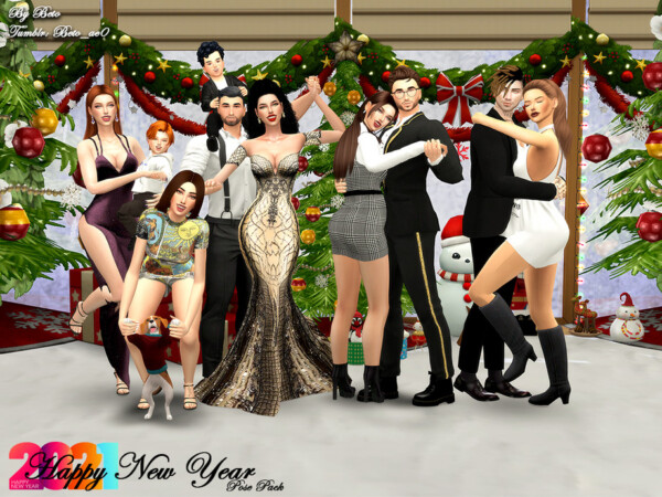 Happy New Year Pose Pack by Beto ae0 from TSR