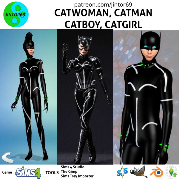 Inspired Catwoman collection by  jintor69 from Luniversims