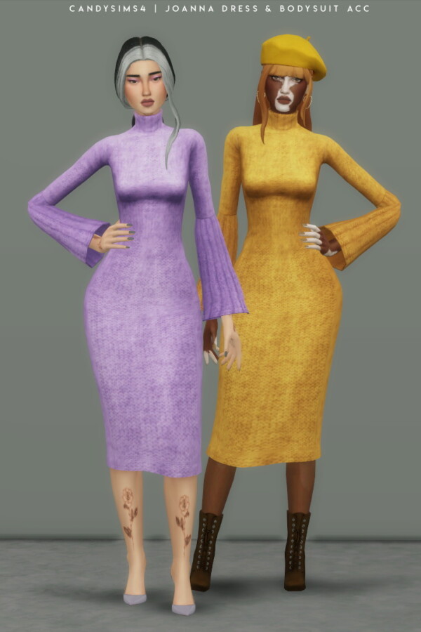 Joanna Dress and Bodysuit from Candy Sims 4