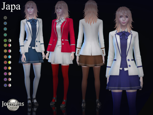 Japa student outfit by jomsims from TSR