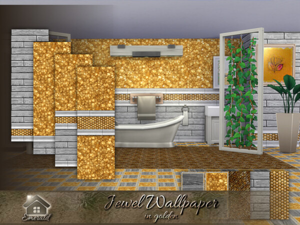 Jewel Wallpaper in golden by emerald from TSR