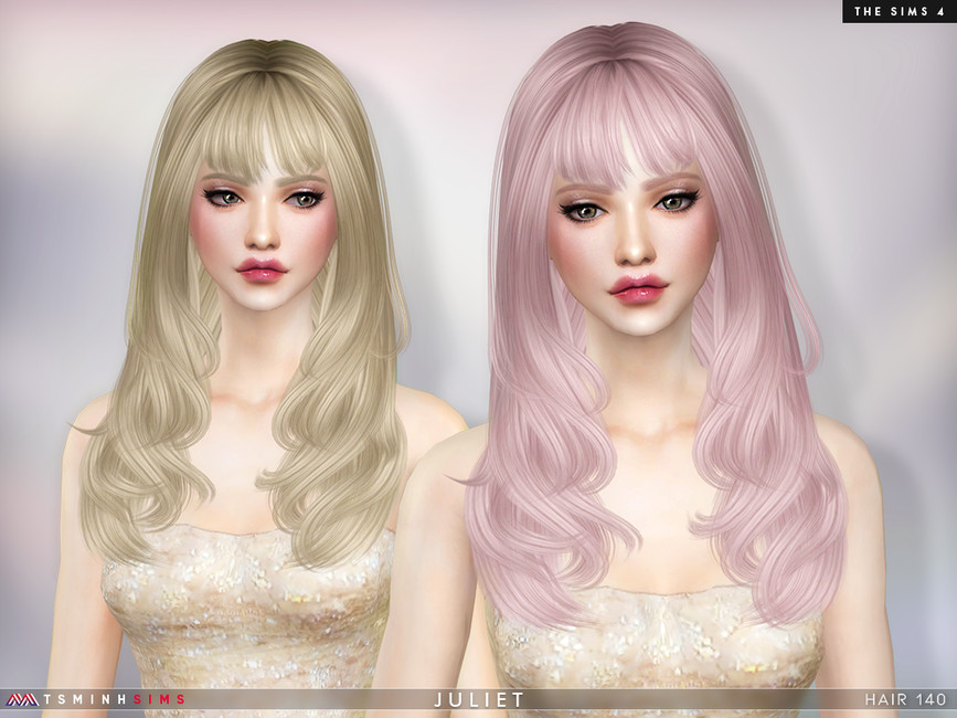 Juliet Hair 140 by TsminhSims from TSR • Sims 4 Downloads