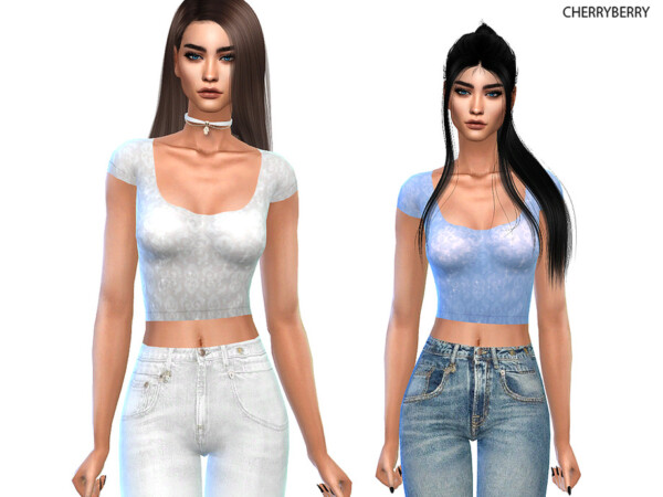Karina Lace Top by CherryBerrySim from TSR
