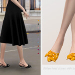 Kitten heel shoes with bow 02