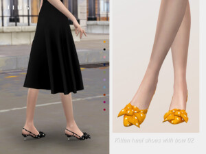 Kitten heel shoes with bow 02
