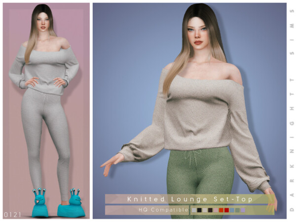 Knitted Lounge Set Top by DarkNighTt from TSR