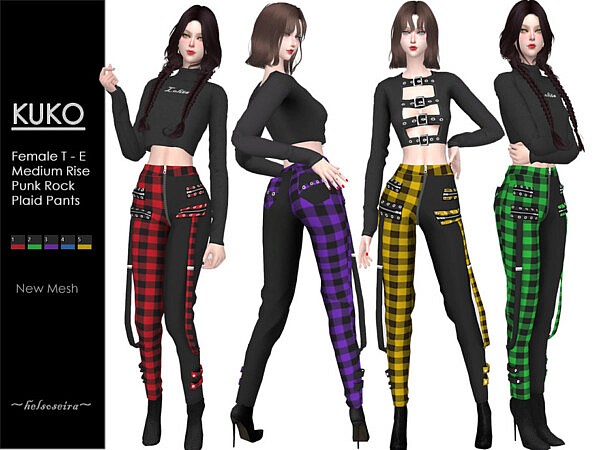 Kuko Punk Plaid Pants by Helsoseira from TSR