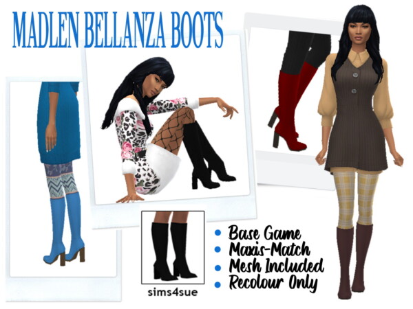 Madlen`s Bellanza Shoes Recolored from Sims 4 Sue