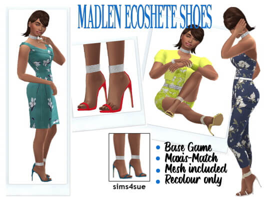 Madlen`s ecoshete shoes recolored from Sims 4 Sue