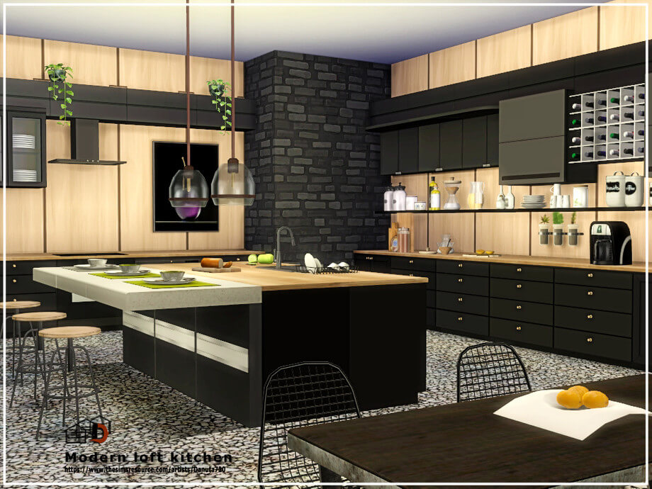 Modern loft kitchen by Danuta720 from TSR • Sims 4 Downloads