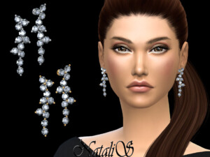 NataliS Diamond cluster drop earrings