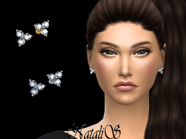 Triple diamond cluster stud by NataliS from TSR