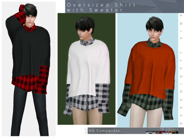 Oversized Shirt with Sweater by DarkNighTt from TSR