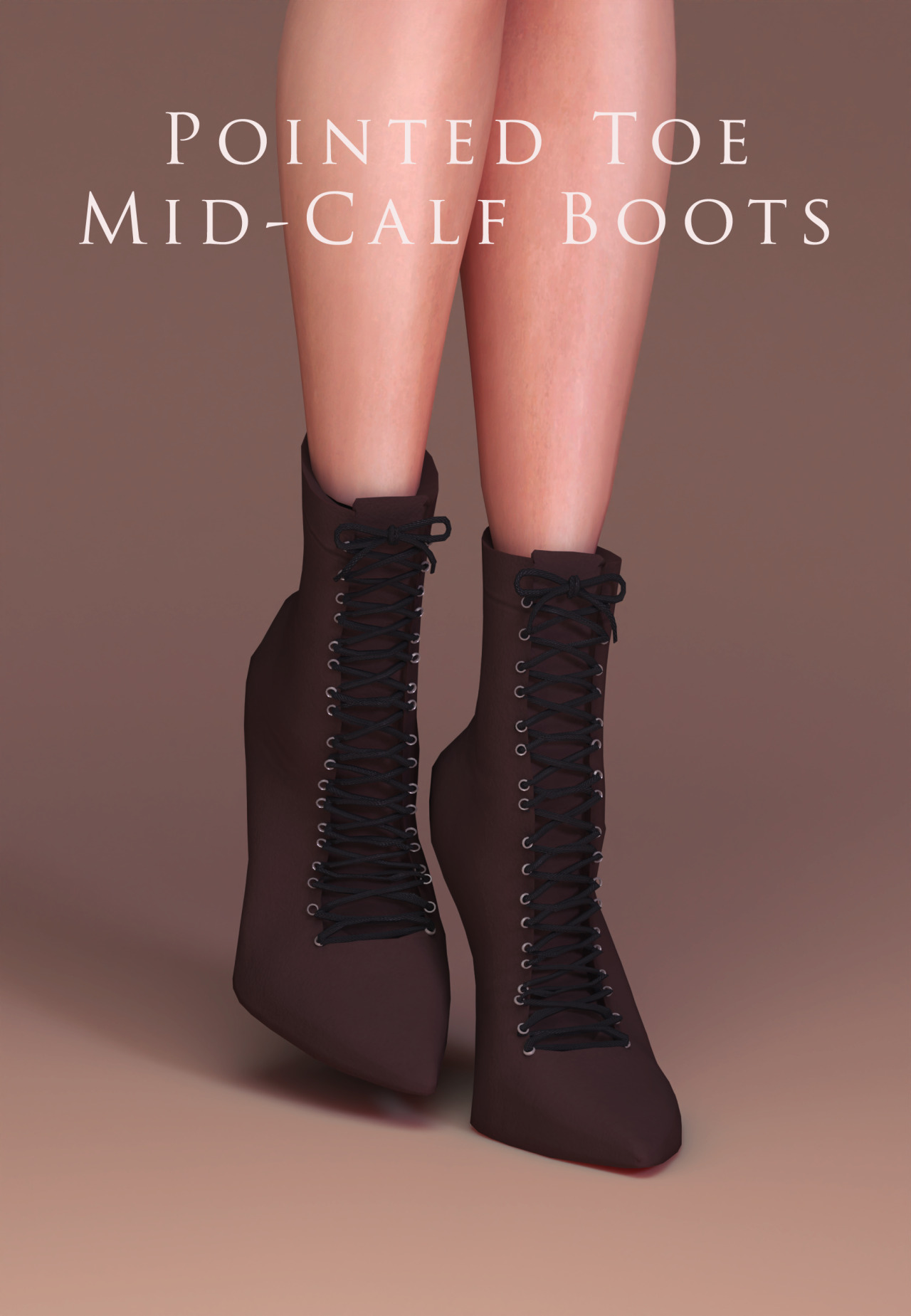 Pointed Toe Mid-Calf Boots from Astya96 • Sims 4 Downloads