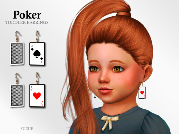 Poker Toddler Earrings by Suzue from TSR