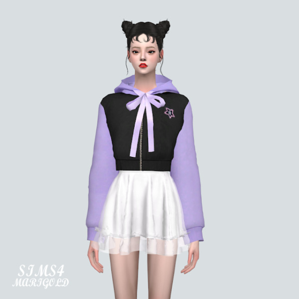 R Crop Hoody from SIMS4 Marigold