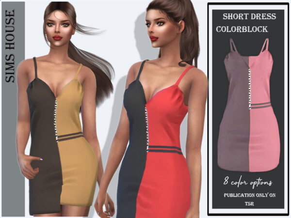 Short dress colorblock by Sims House from TSR