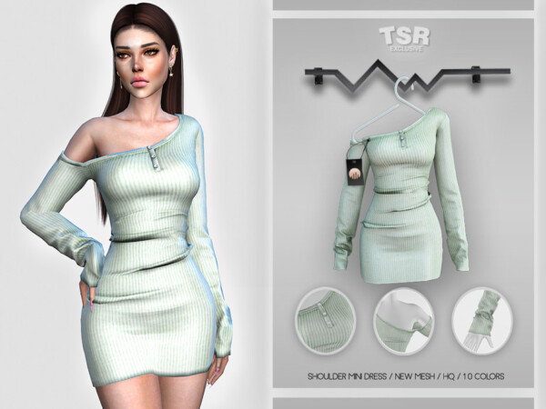 Shoulder Mini Dress by busra tr from TSR