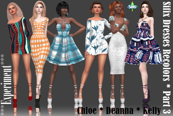 Experiment Sifix Dresses Recolors  Part 3 from Annett`s Sims 4 Welt