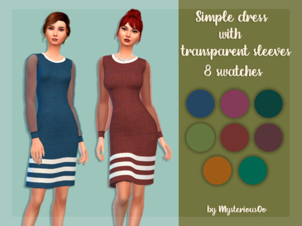 Simple dress with transparent slevees by MysteriousOo from TSR