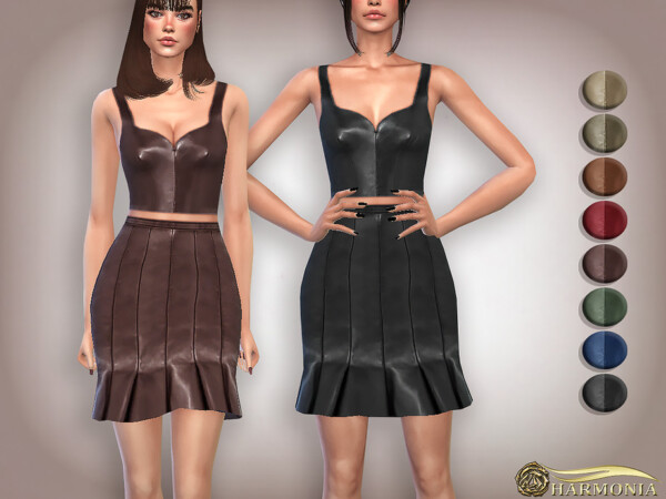Sleeveless Vegan Leather Hem Skirt by Harmonia from TSR