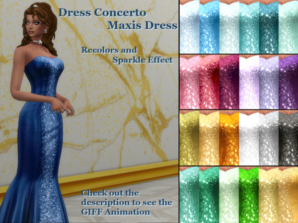 Sparkly Maxis Concerto Dress by Serpentia from Mod The Sims