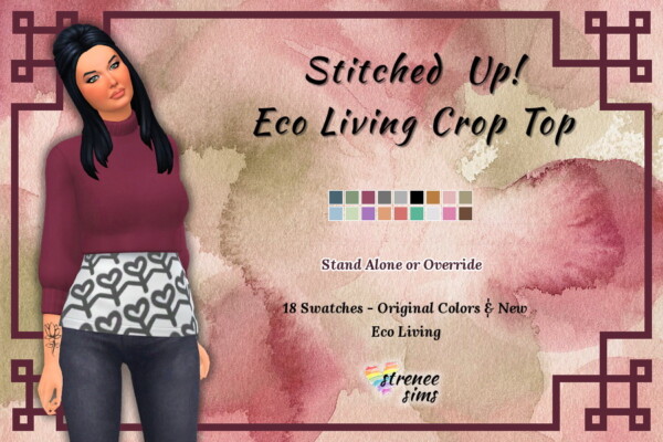 Stitched Up! Crop Top from Strenee sims