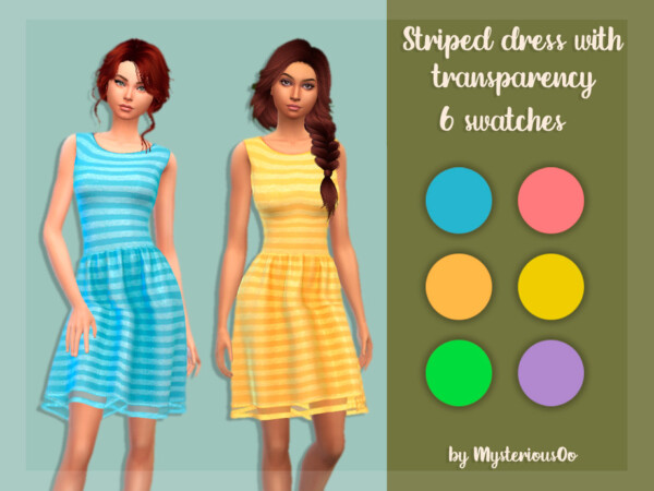 Striped dress with transparency by MysteriousOo from TSR