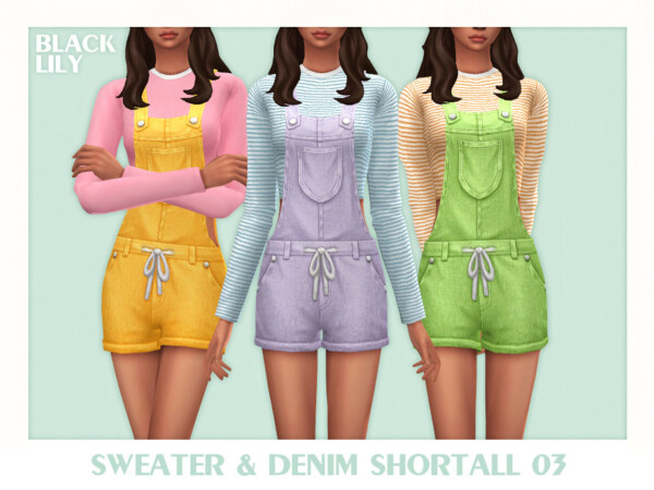 Sweater and Denim Shortall 03 by Black Lily from TSR