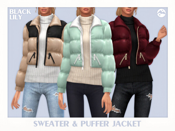 Sweater and Puffer Jacket by Black Lily from TSR