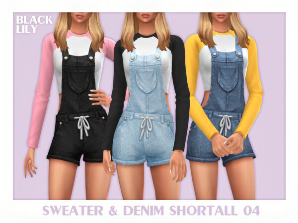 Sweater and Denim Shortall 04 by Black Lily from TSR