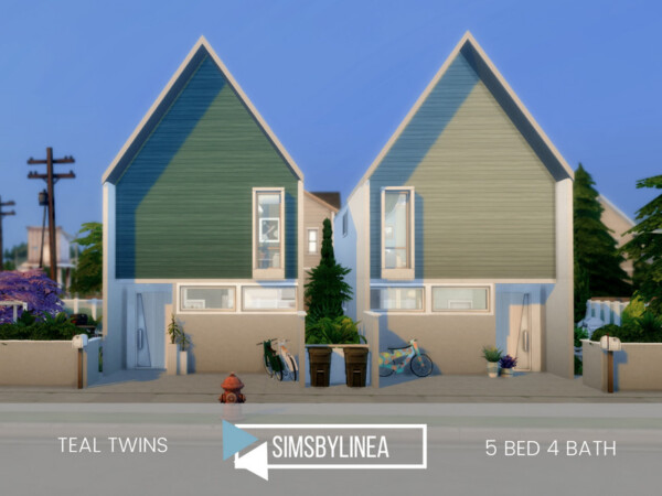 Teal Twins House by SIMSBYLINEA from TSR