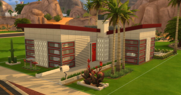 The Palm Springs Mid Century Modern Home by DominoPunkyHeart from Mod The Sims