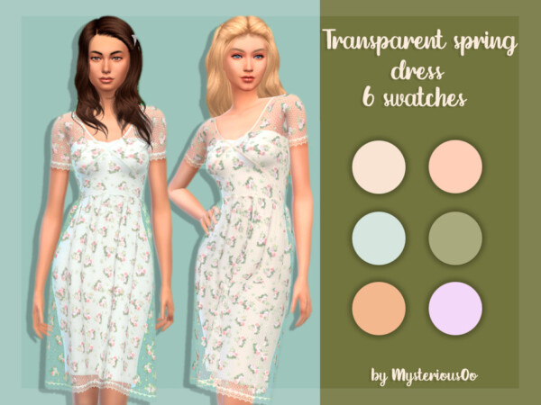 Transparent spring dress by MysteriousOo from TSR