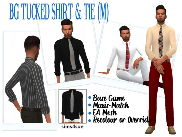 Tucked Shirt and Tie from Sims 4 Sue