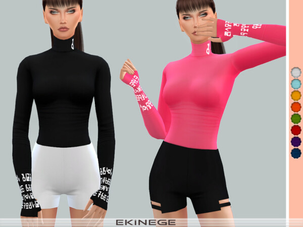 Turtleneck Top With Thumb Holes by ekinege from TSR