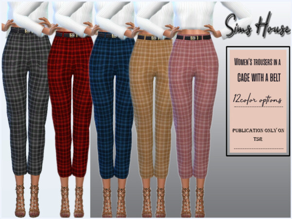 Womens trousers in a cage with a belt by Sims House from TSR