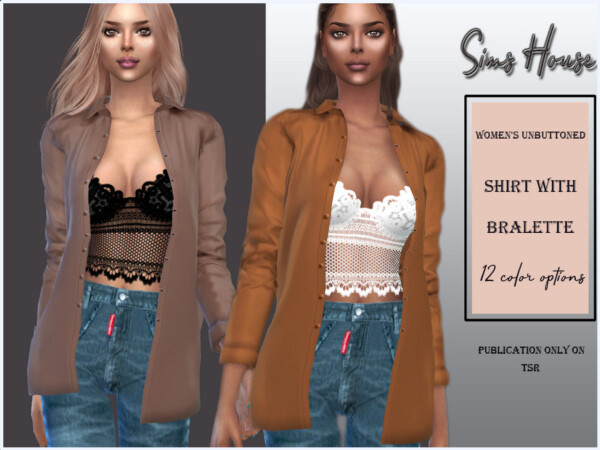 Womens unbuttoned shirt by Sims House from TSR
