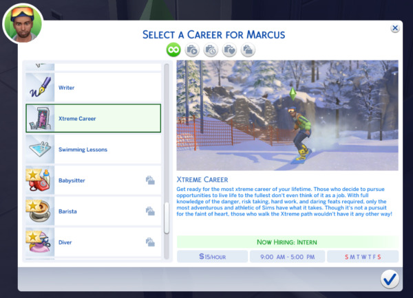 Xtreme Career by adeepindigo from Mod The Sims