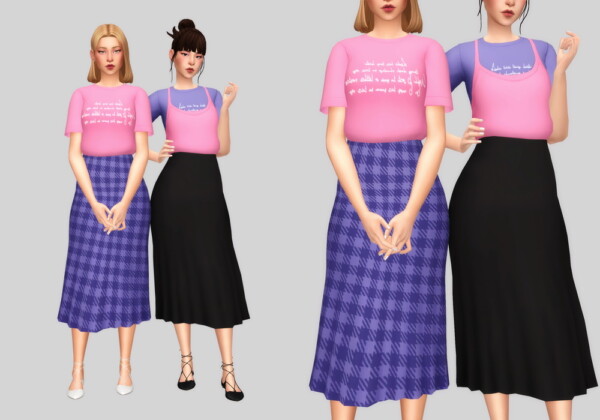 Check long skirts from Casteru